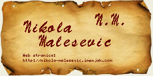 Nikola Malešević vizit kartica